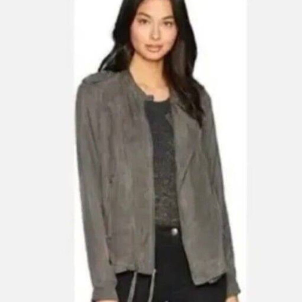 Blank NYC Lightweight Grey Double Zip Moto‎ Style Jacket Sz XS